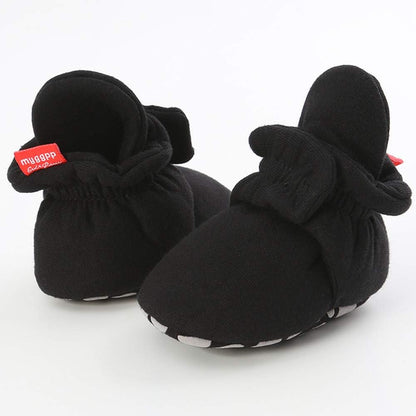 Baby Booties Newborn Boys Girls Fleece Boots Non Slip Grippers Stay on Slipper Socks Infant First Walker Winter Warm Crib Shoes