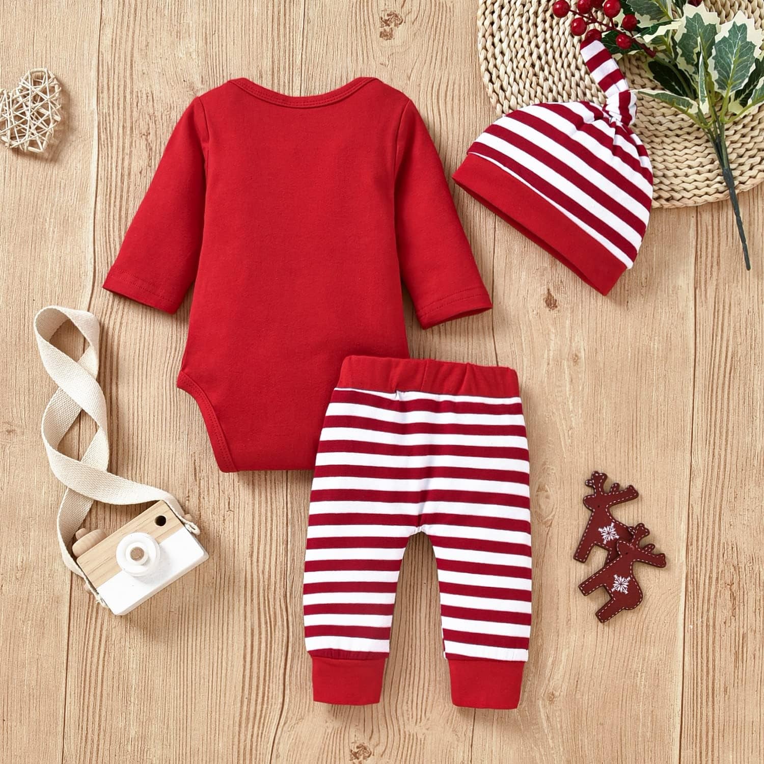 Infant Baby Boys Girls My First Christmas Outfits Bodysuit Xmas Clothes Set