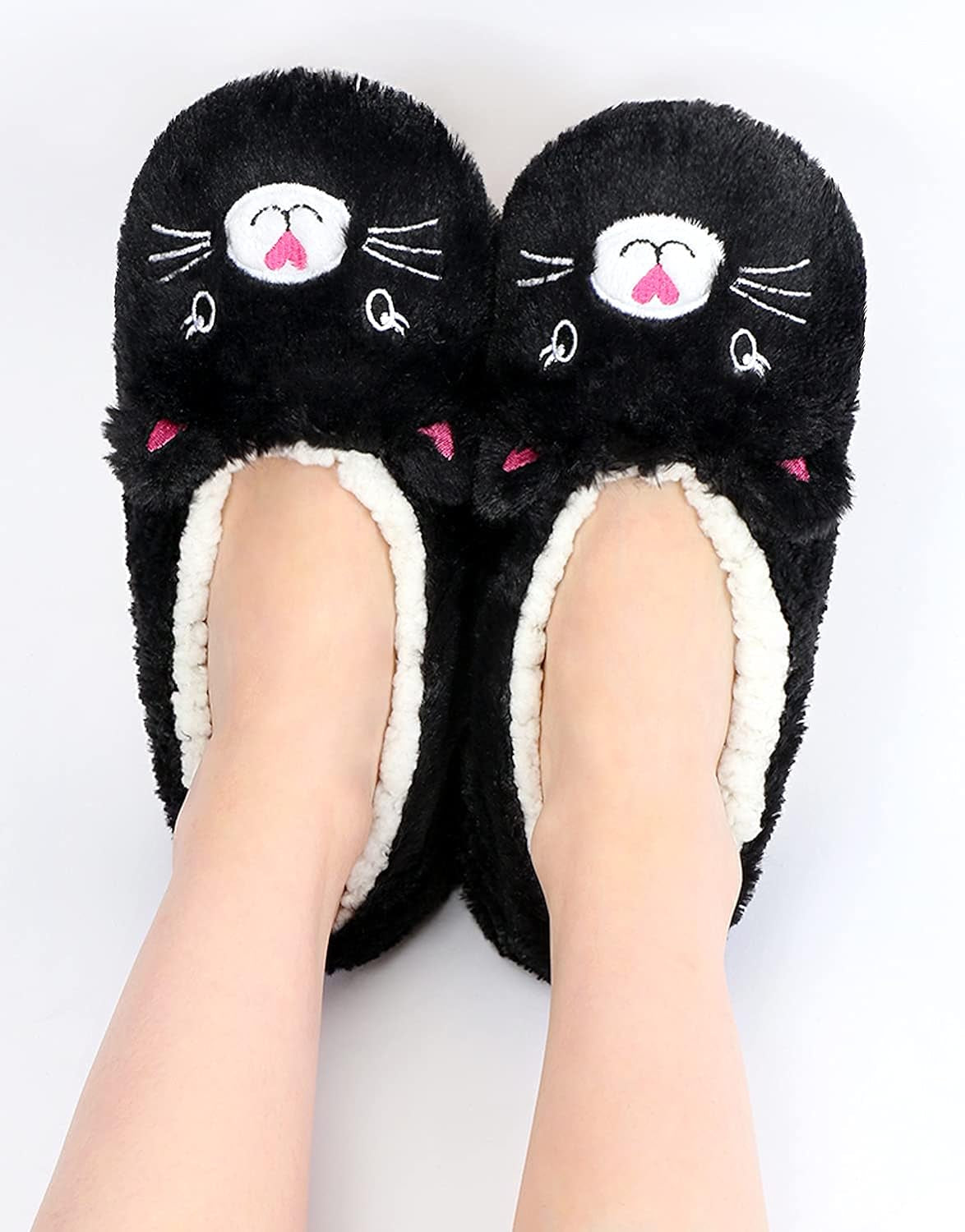 Kid'S Animal Slipper Socks, Cartoon Cozy Fleece Indoor Slipper, Fluzzy Warm Bedroom Shoes