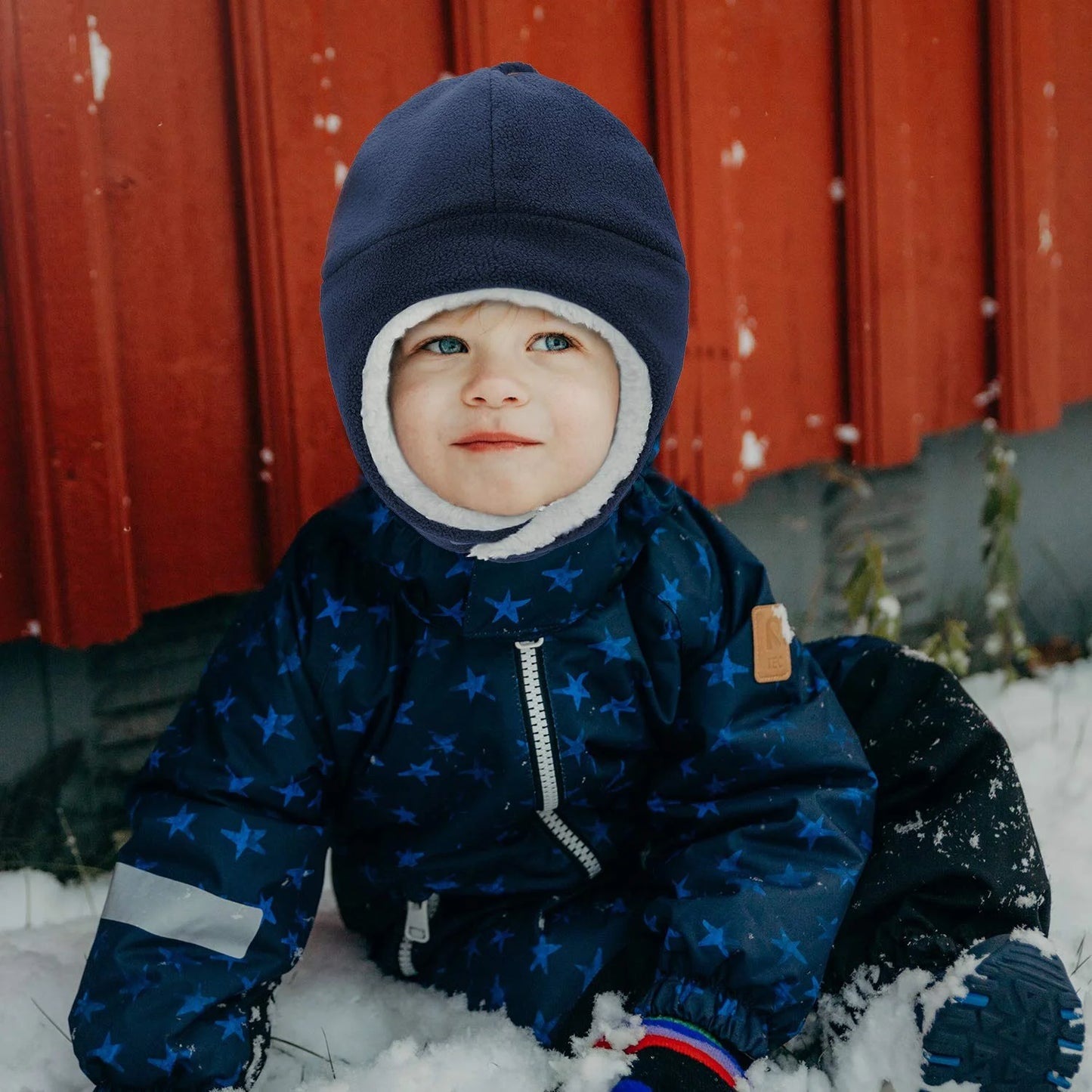 Baby Boy Winter Hat and Mitten Set Baby Girl Hats Toddler Winter Hat Sherpa Lined Fleece Earflap Beanie for Girls Boys Gray S