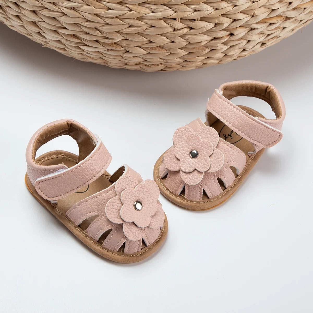 Baby Girls Sandals Infant Closed Toe Crib Shoes 0-24 Months