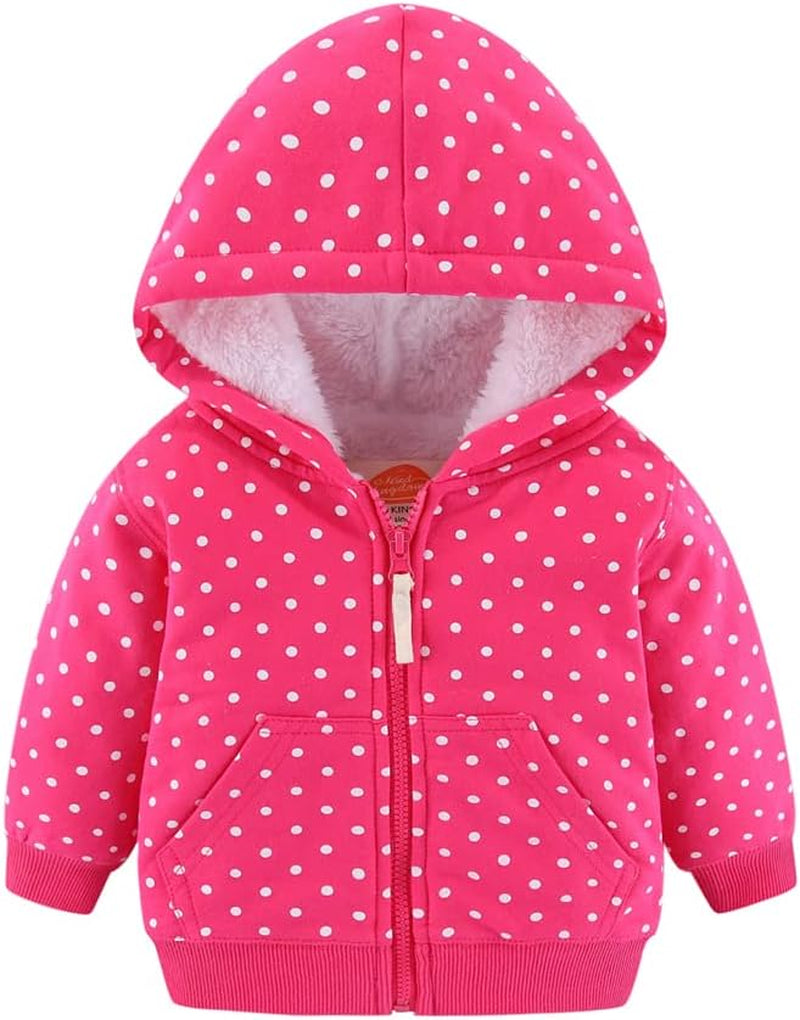 Unisex Kids Winter Hoodies Faux Fur Girls Hooded Jackets Cute Prints