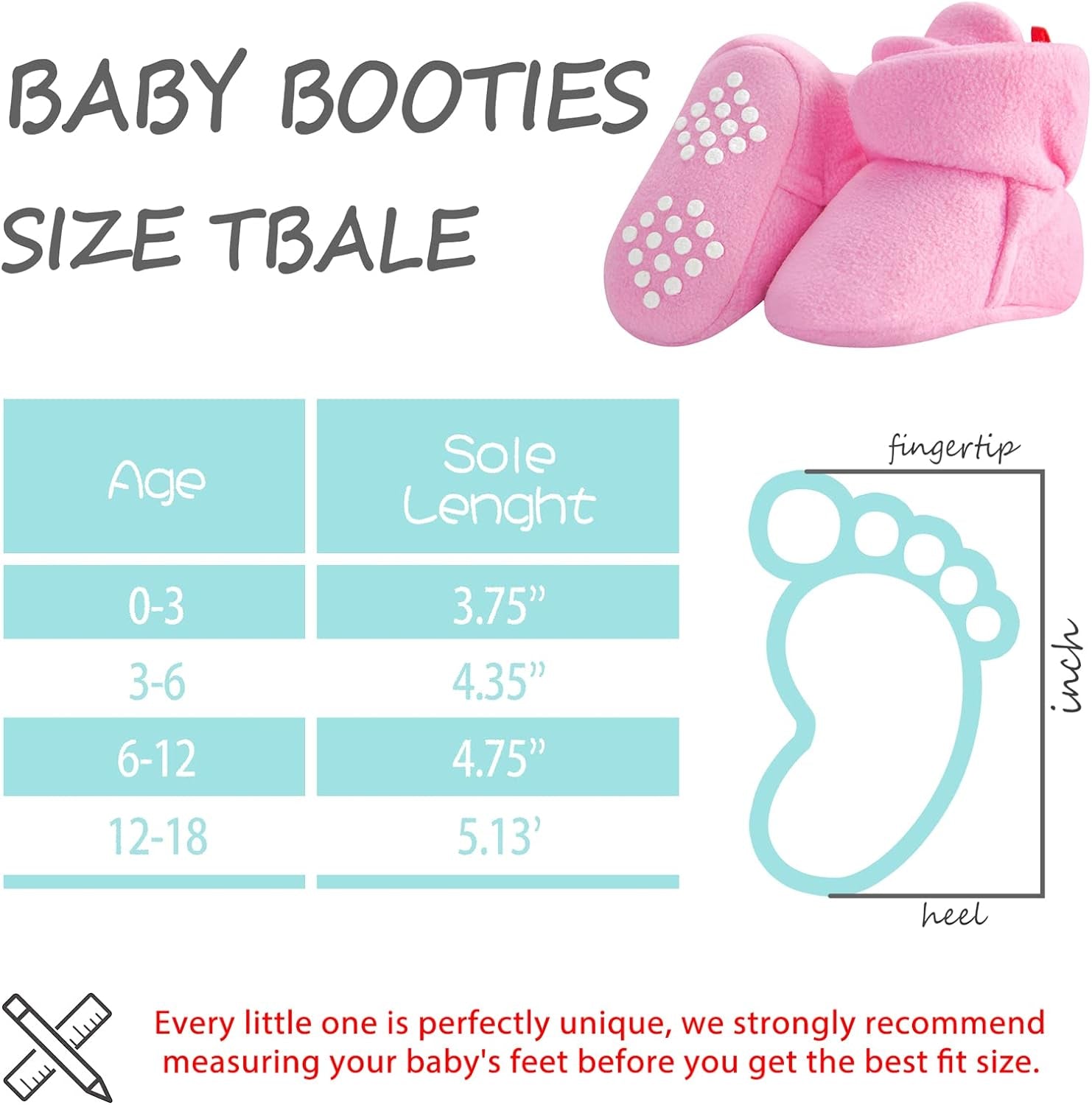 Baby Fleece Booties Newborn Unisex Booties Non-Slip Newborn Infant First Walkers Warm Shoes House Slippers for Baby Boys & Baby Girls Toddlers