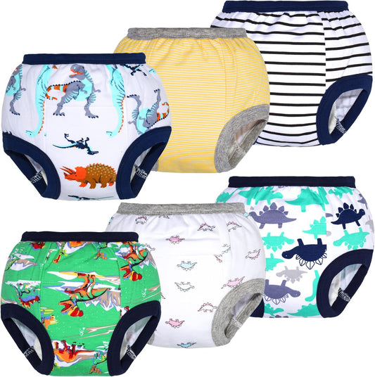 Toddler Training Pants, Soft Cotton Absorbent Training Underwear for Baby Boys & Girls